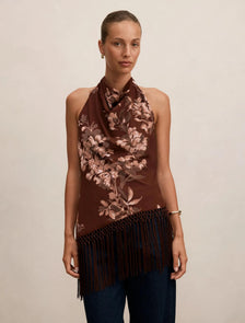 Harmony Tassel Halter Top Remi Floral