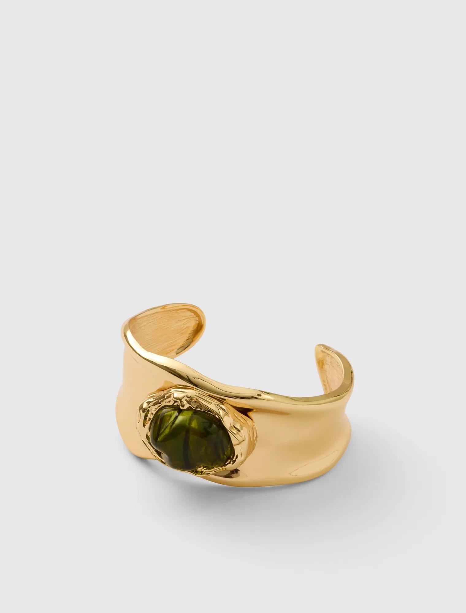 Signature Olive Stone Cuff Green/Gold_mannequin