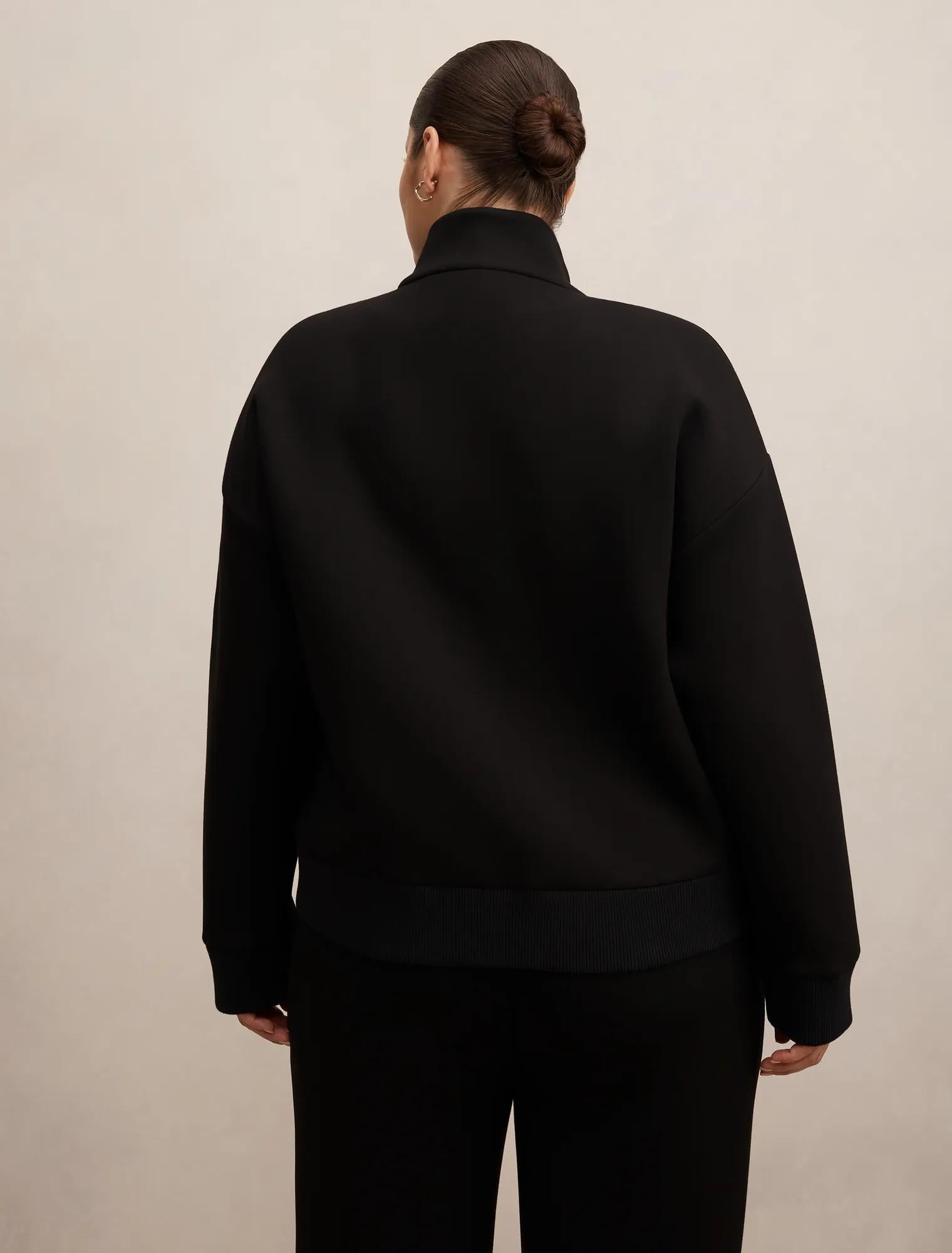 Hannah Curve Zip Lounge Jacket Black
