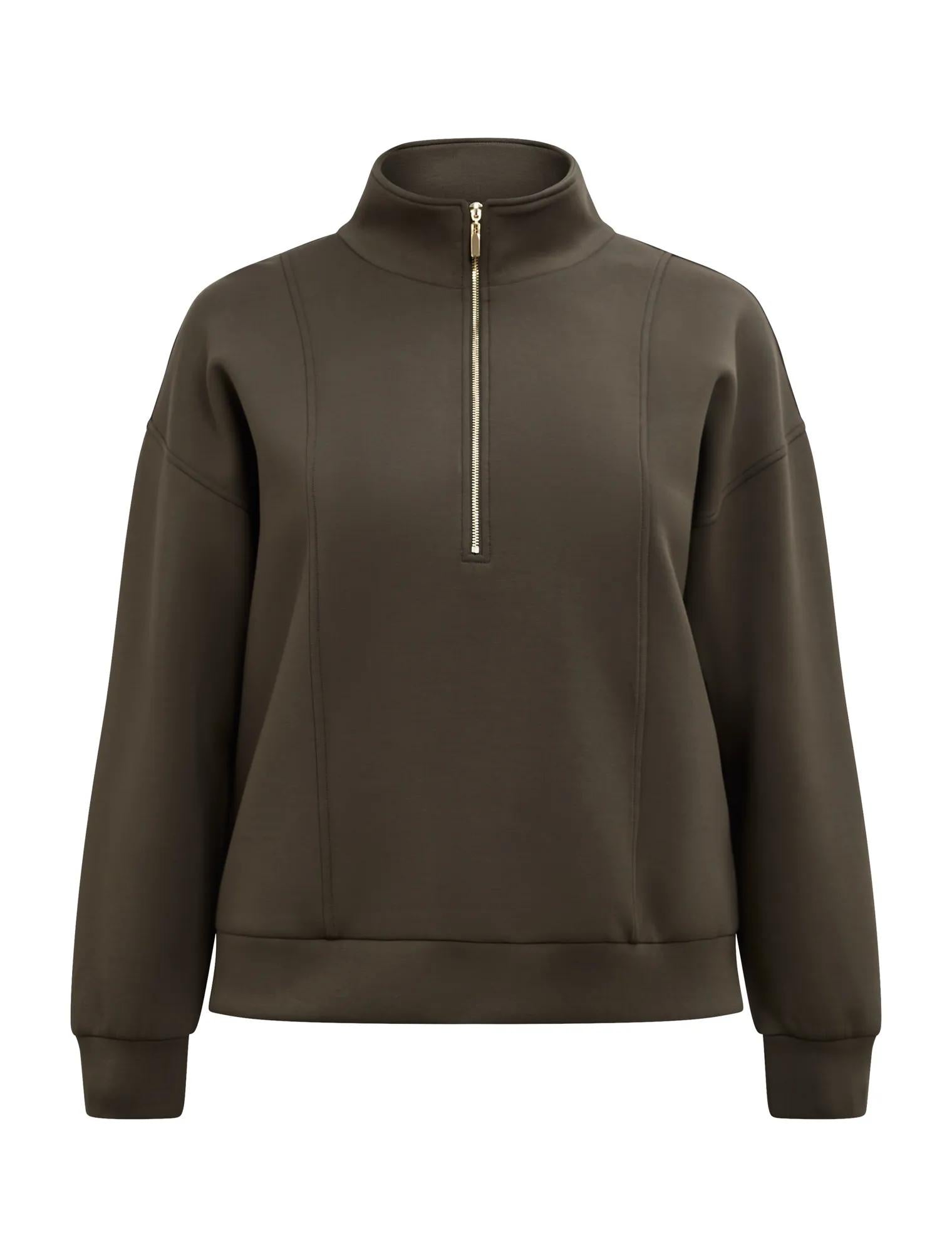 Heidi Curve Seam Detail Lounge Jumper Sage Moss_mannequin