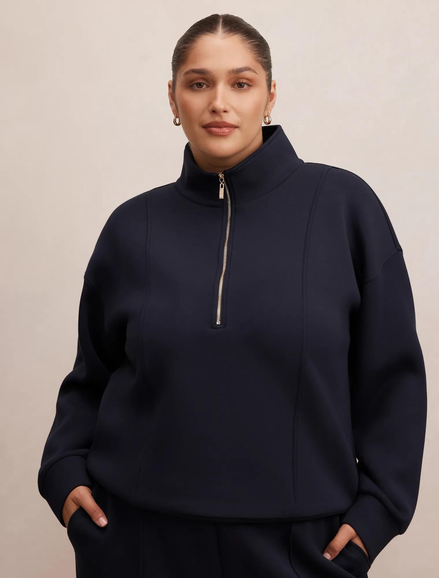 Heidi Curve Seam Detail Lounge Jumper Navy