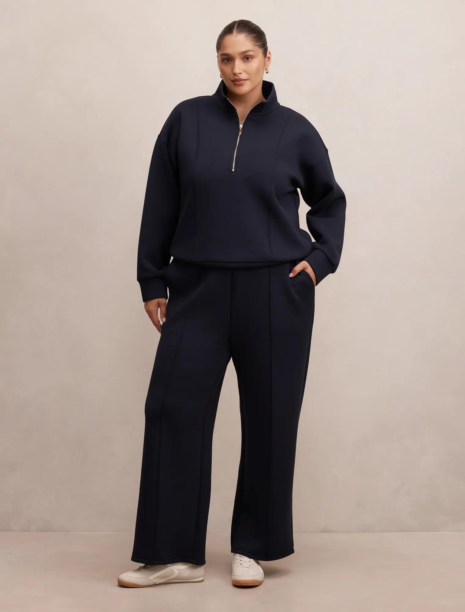 Heidi Curve Seam Detail Lounge Jumper Navy