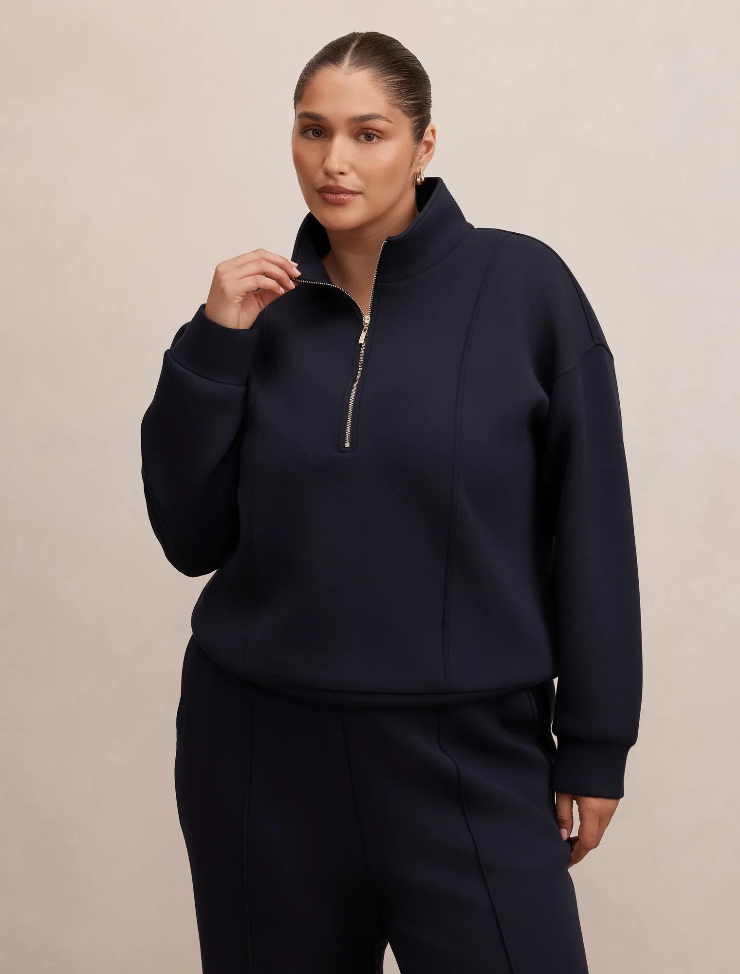 Heidi Curve Seam Detail Lounge Jumper Navy