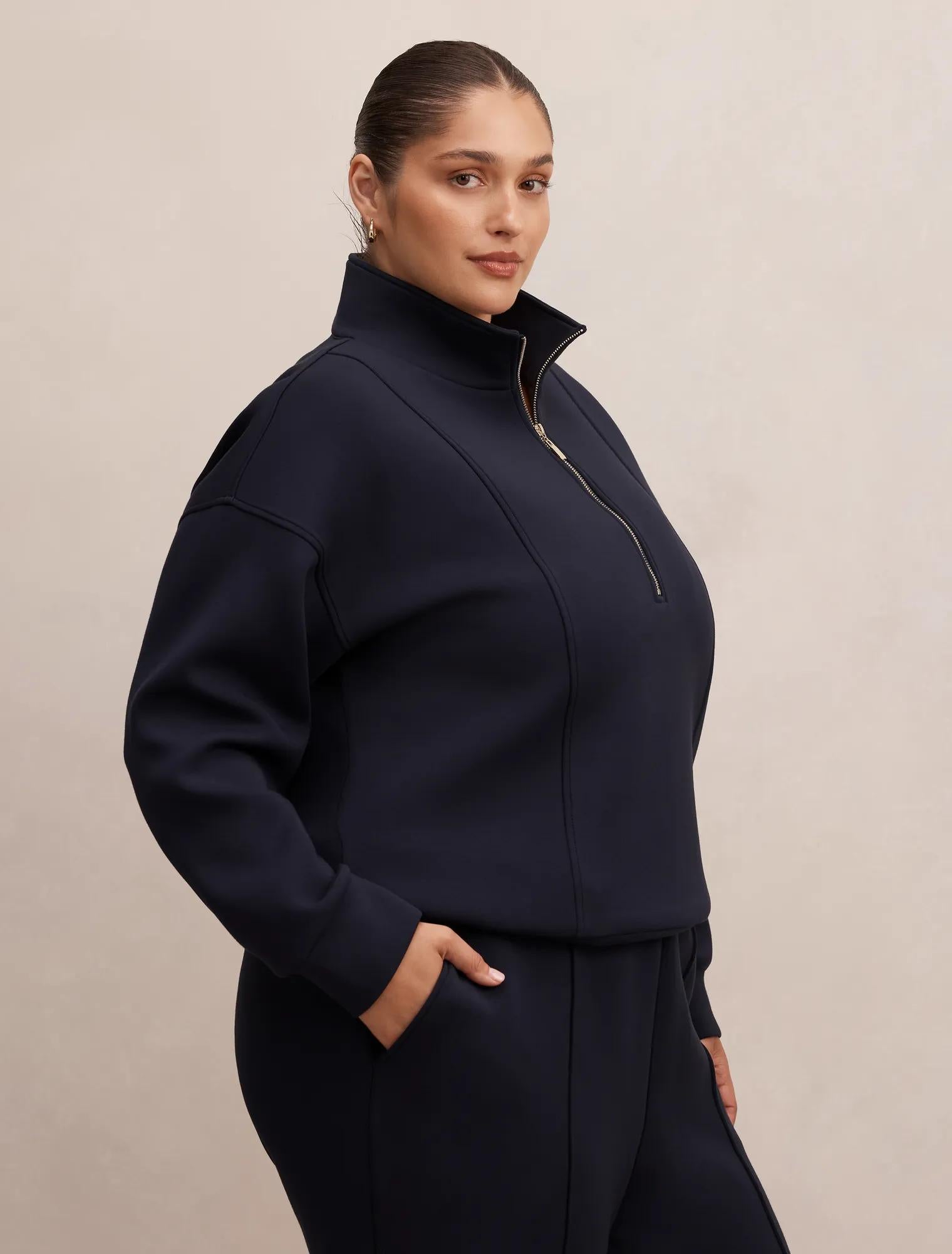 Heidi Curve Seam Detail Lounge Jumper Navy
