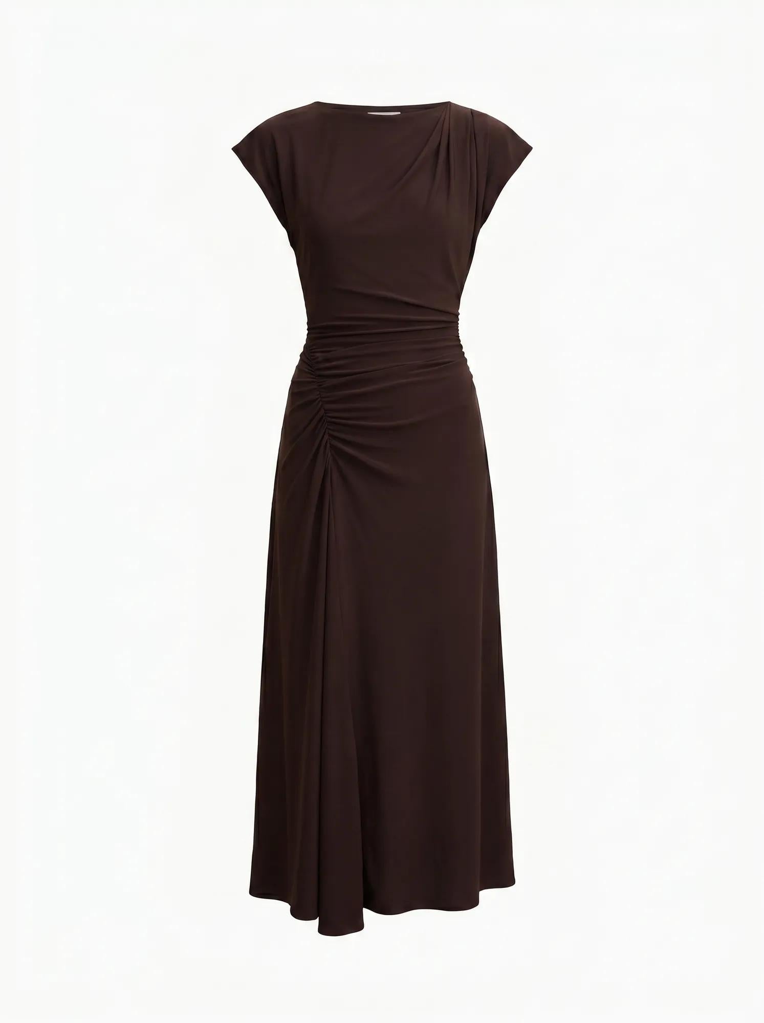 Marissa Jersey T-Shirt Midi Dress Dark Chocolate
