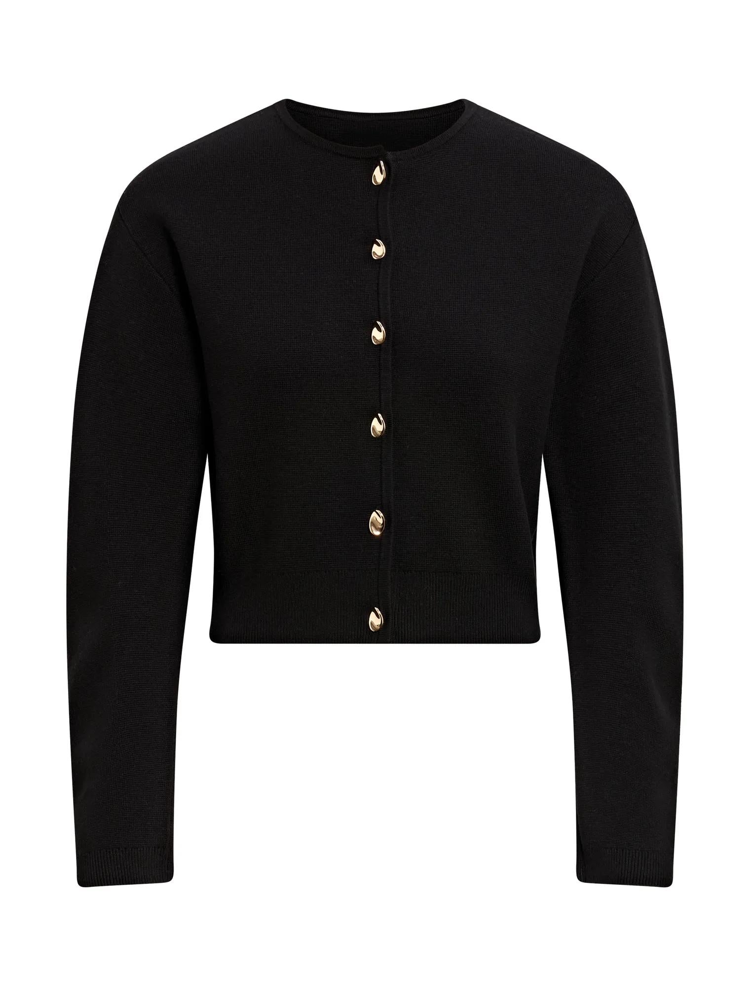 Karla Sculpt Sleeve Cardigan Black Co-Ord_mannequin