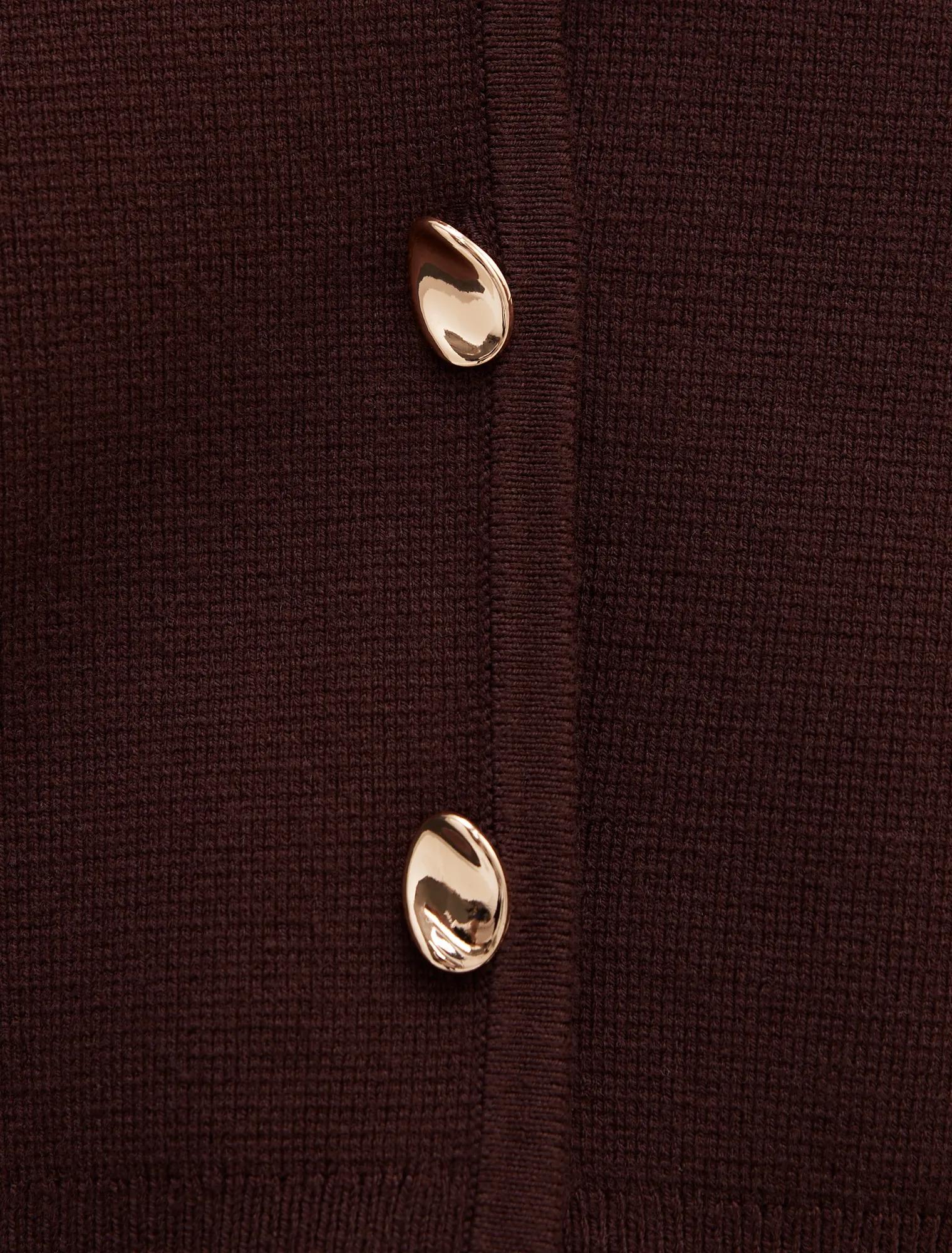 Karla Sculpt Sleeve Cardigan Chocolate