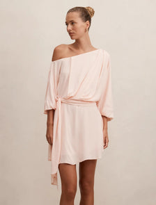 Sammy Tipped Draped Mini Dress Rosewater