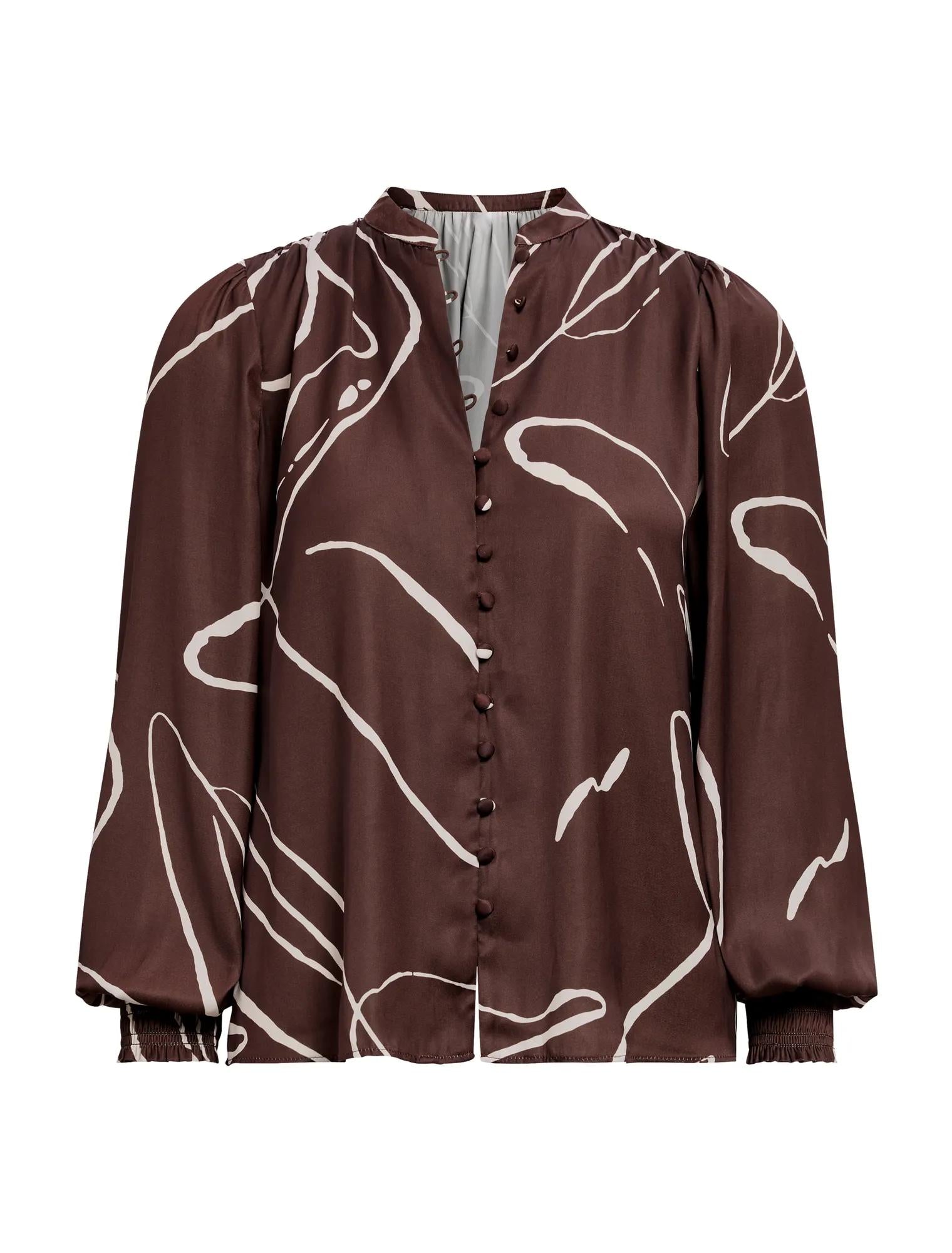 Savannah Button Up Blouse Mina Abstract