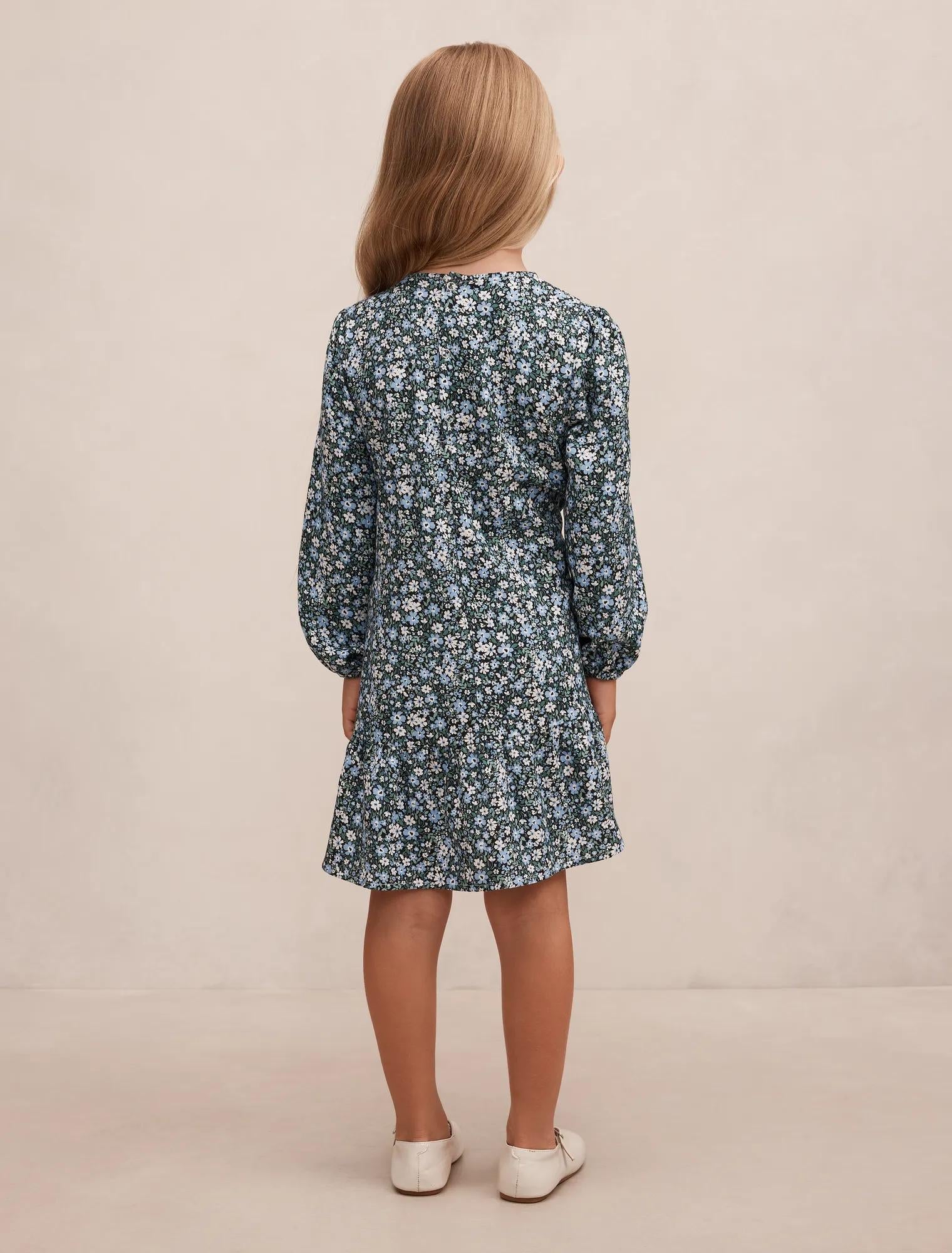 Mickie Girls Long Sleeve Dress Spencer Ditsy