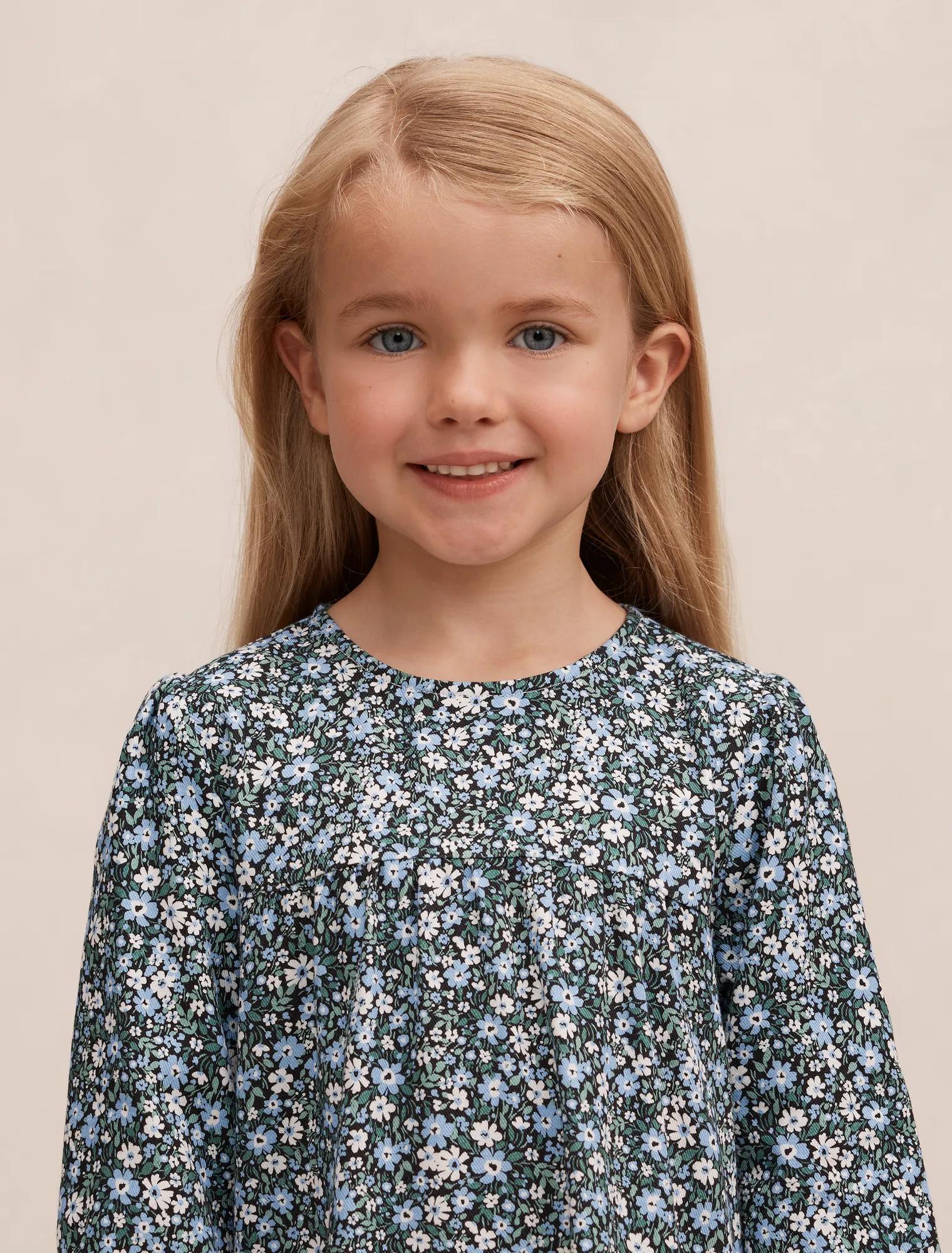 Mickie Girls Long Sleeve Dress Spencer Ditsy