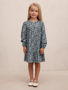 Mickie Girls Long Sleeve Dress Spencer Ditsy