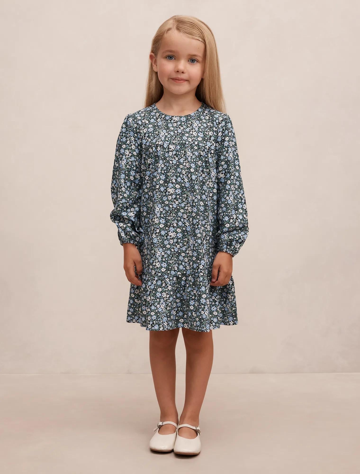 Mickie Girls Long Sleeve Dress Spencer Ditsy