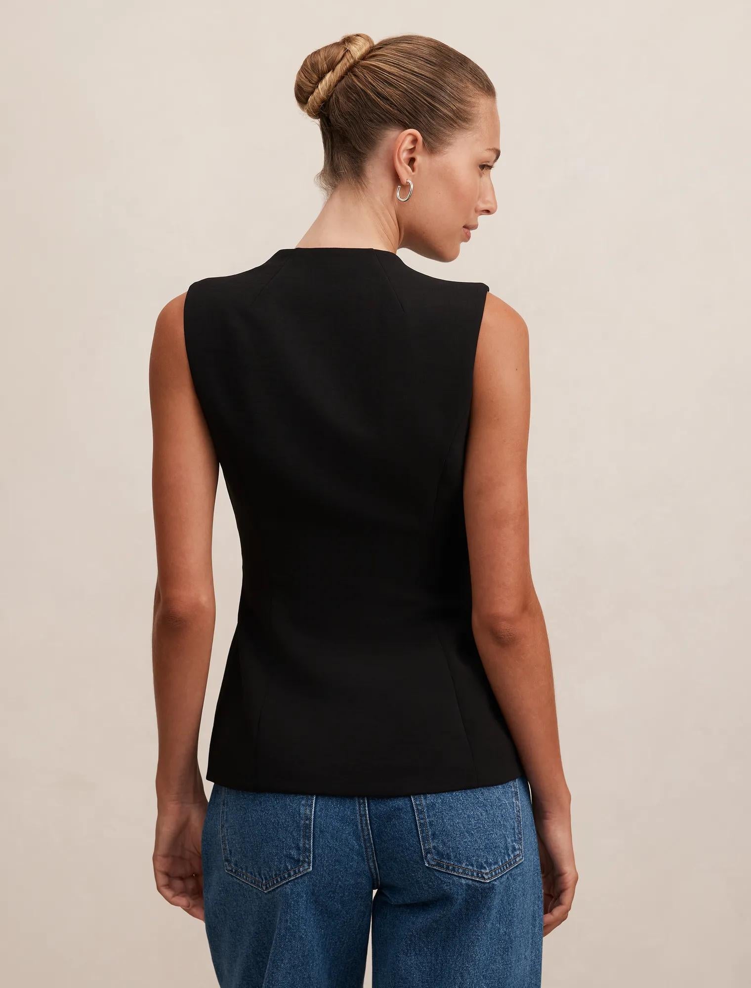 Gabi Tailored Top Black