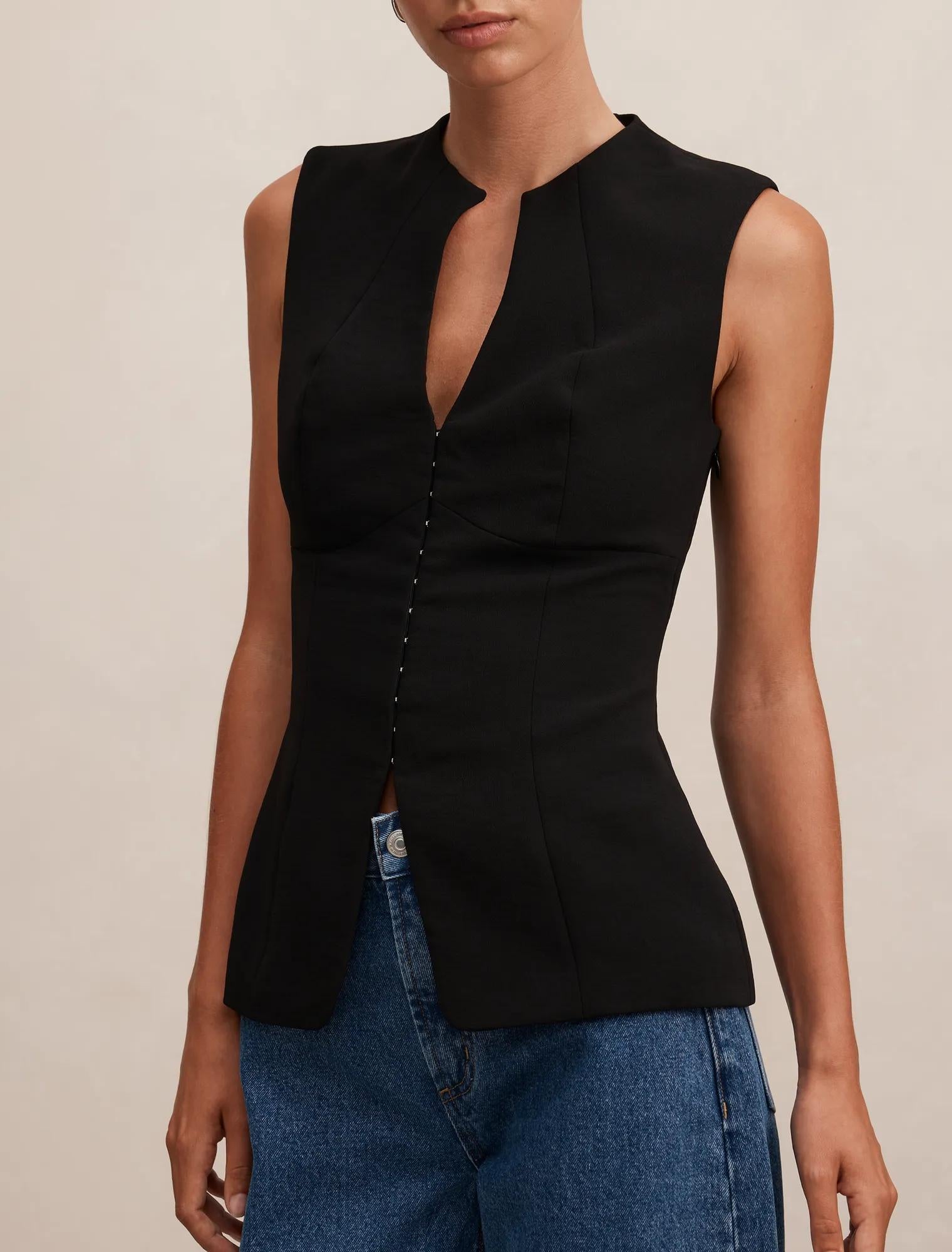 Gabi Tailored Top Black