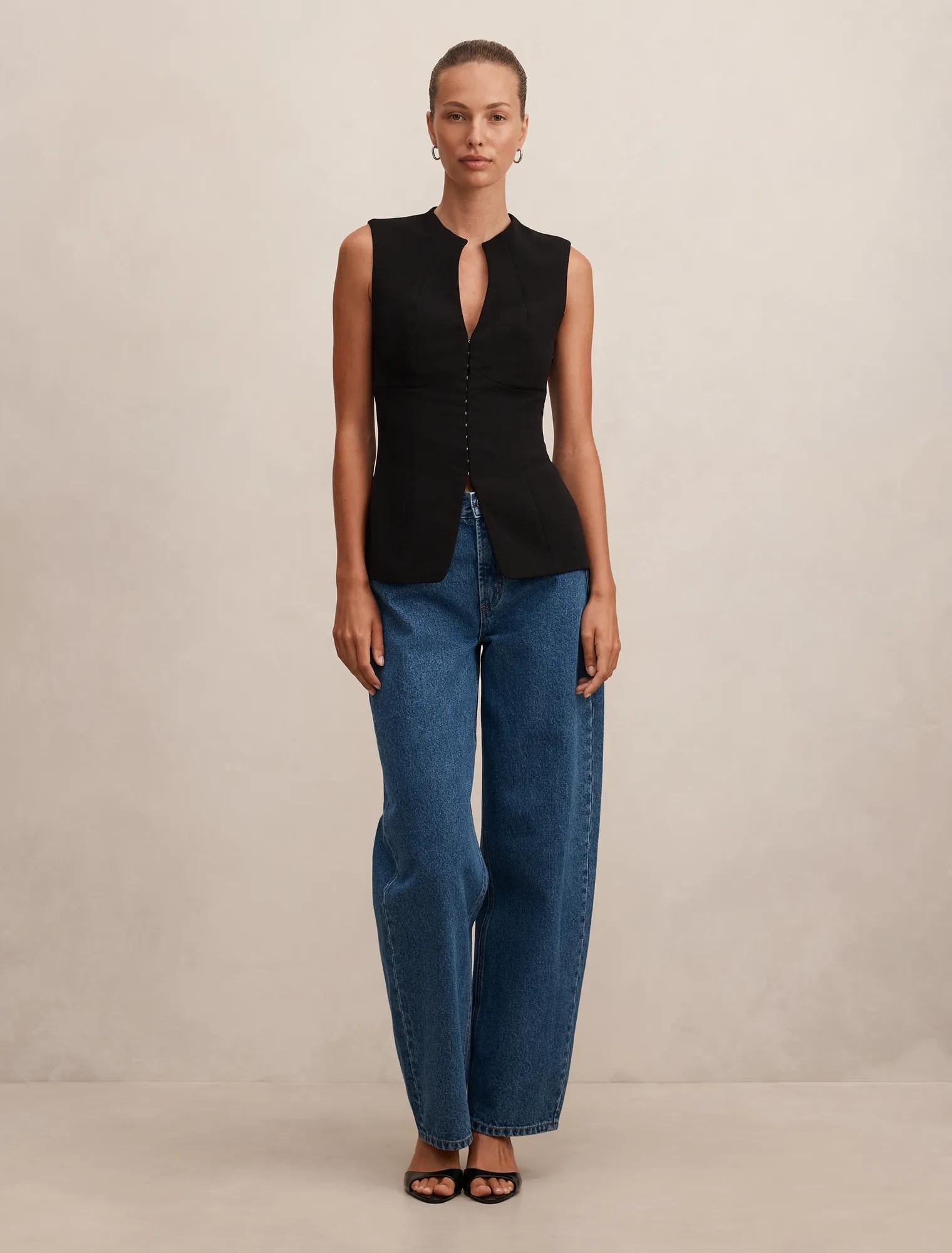 Gabi Tailored Top Black