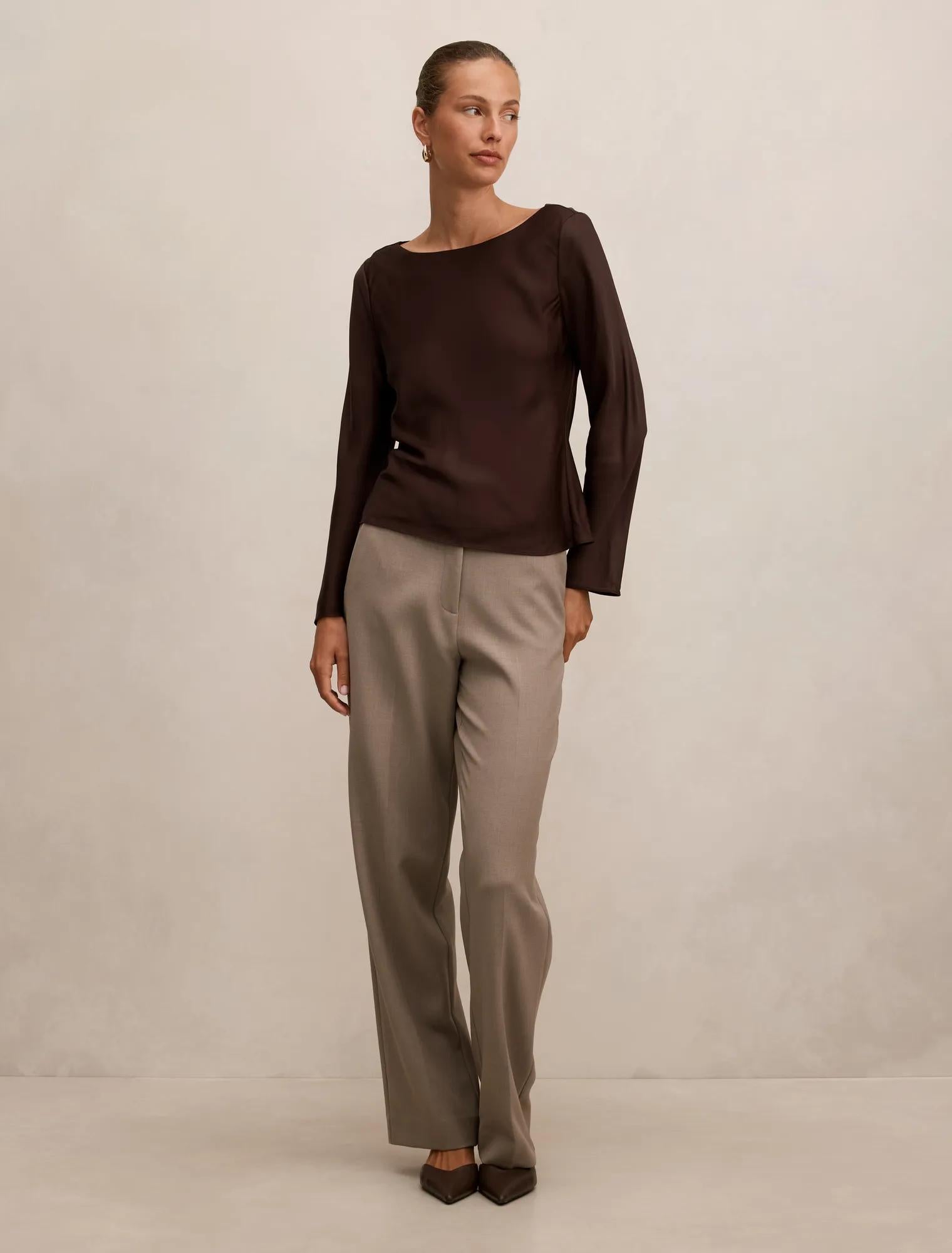 Rae Boatneck Long Sleeve Top Freckle