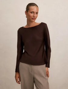 Rae Boatneck Long Sleeve Top Freckle