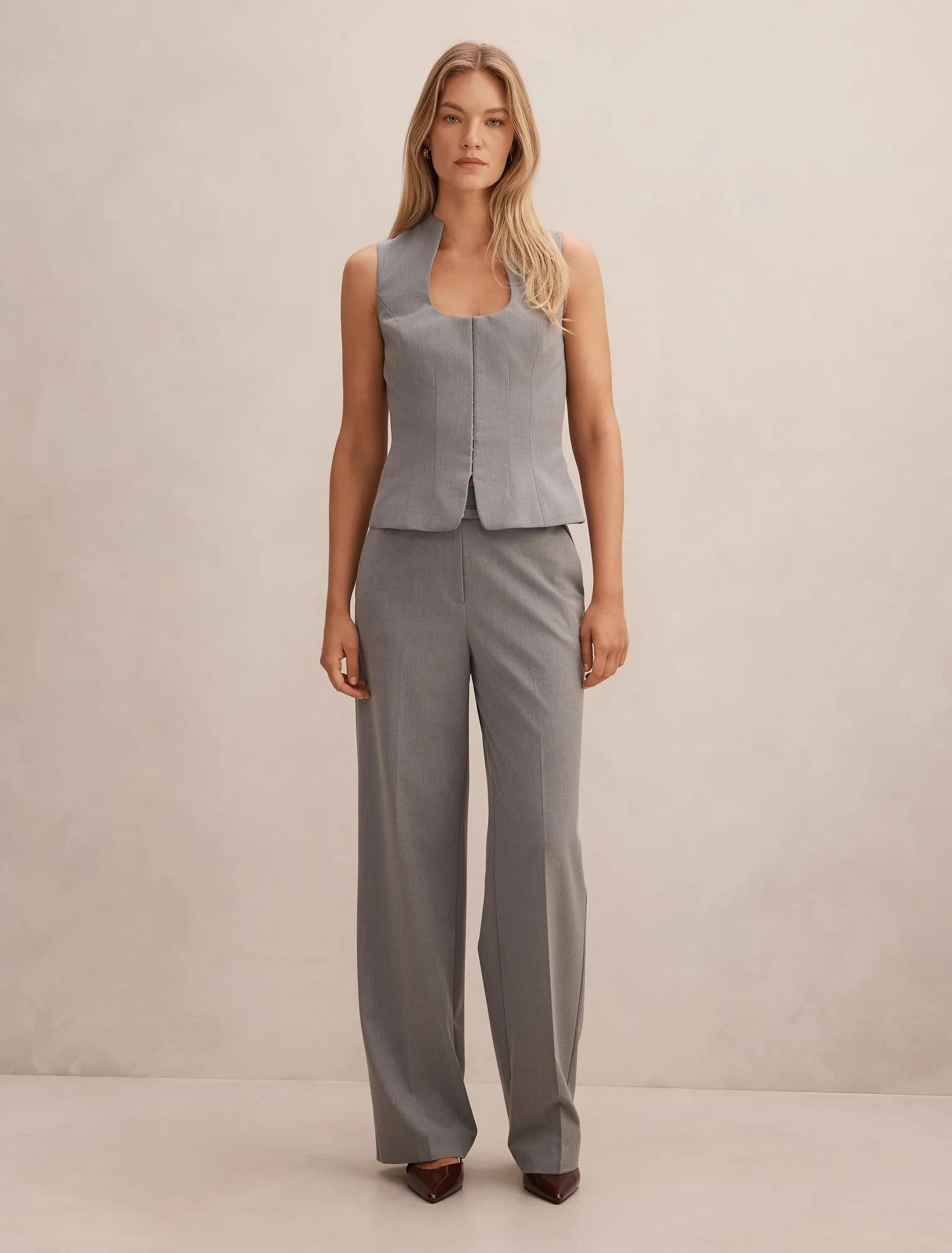 Emerson Hook and Eye Top Grey