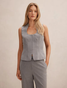 Emerson Hook and Eye Top Grey