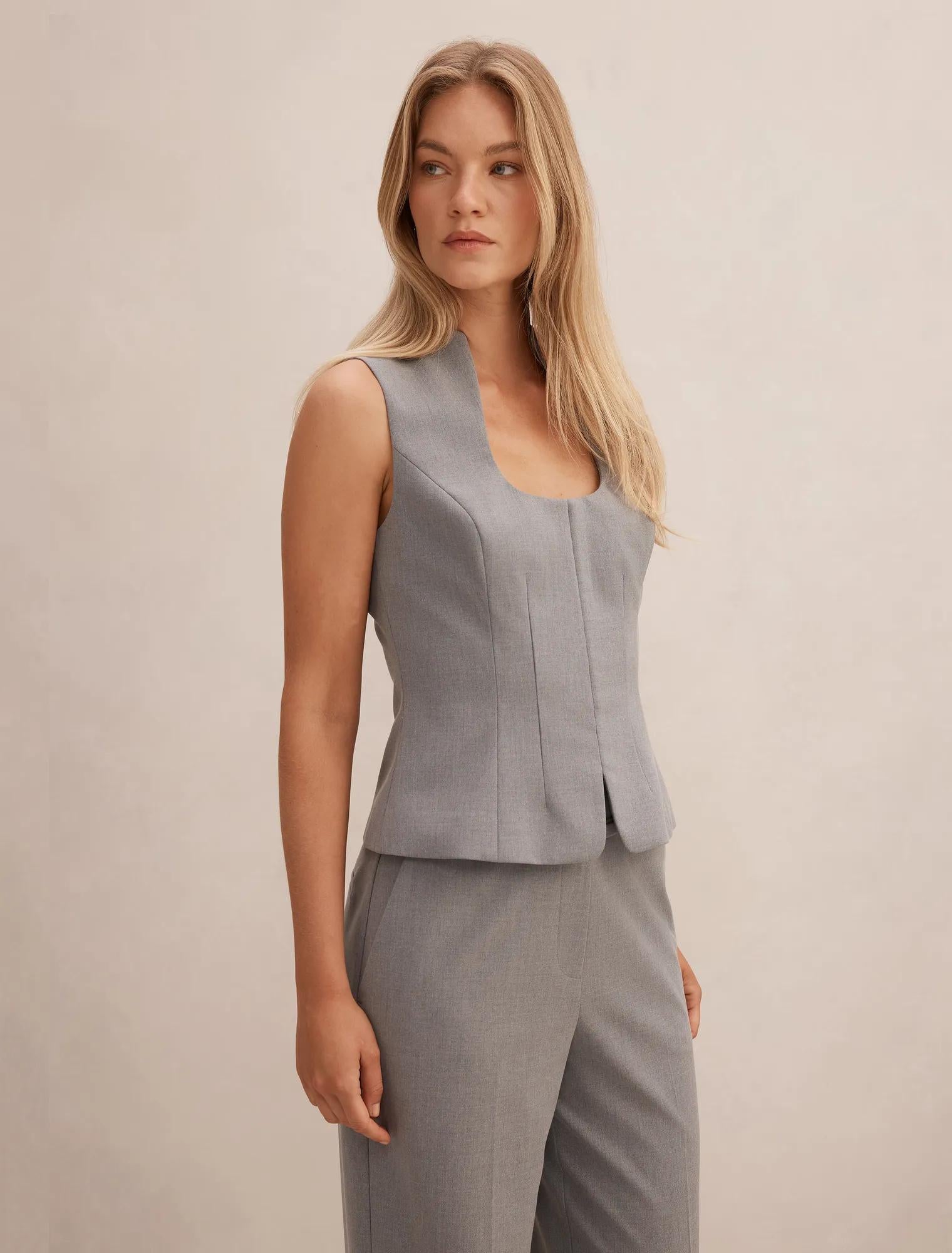 Emerson Hook and Eye Top Grey