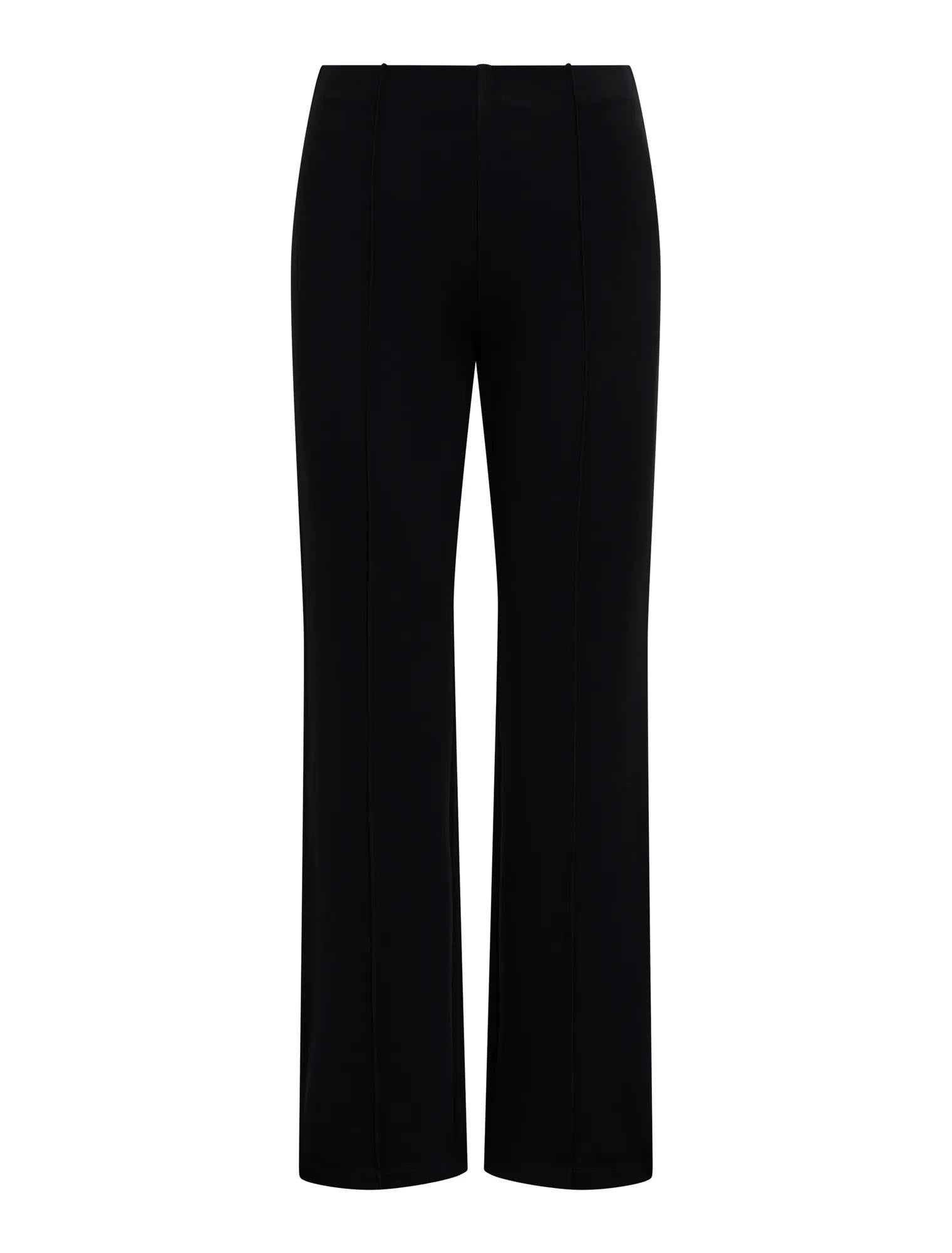 Piper Petite Ponte Straight Leg Pants Black_mannequin