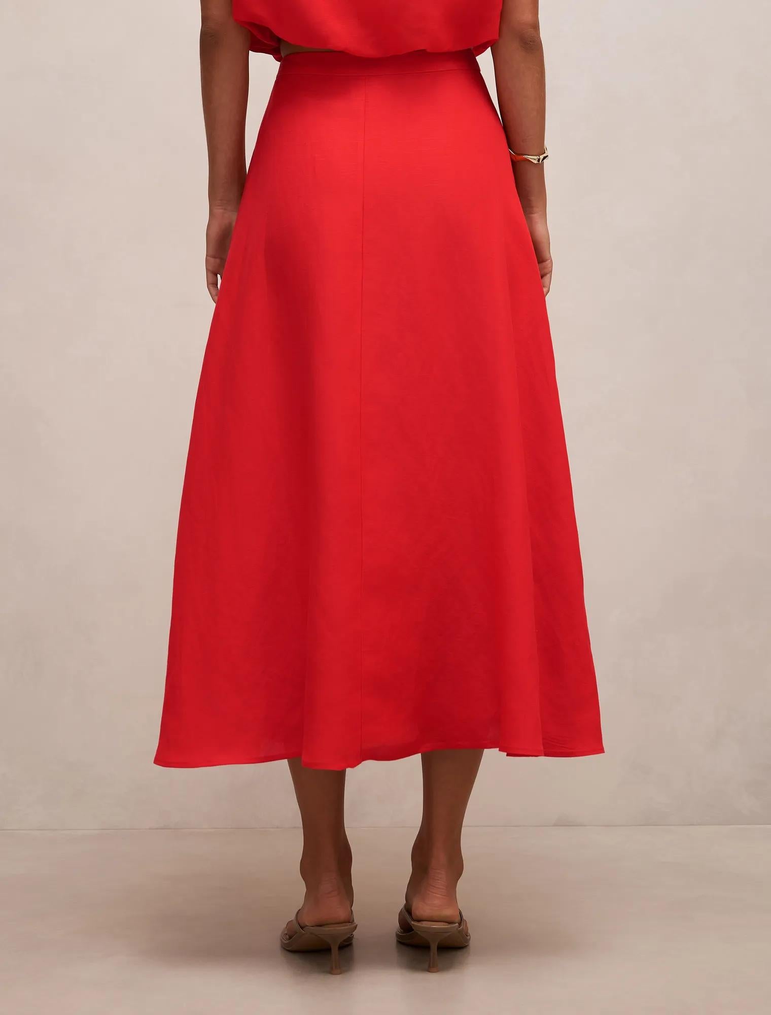 Neve Circle Skirt Cherry Tomato Co-ord