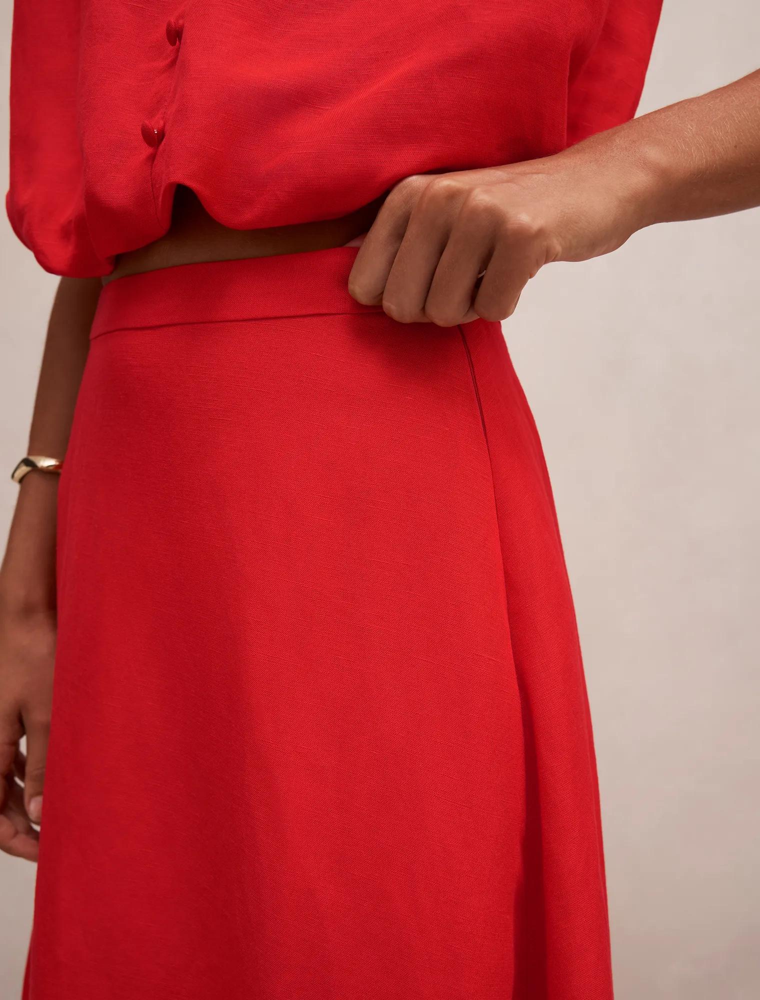 Neve Circle Skirt Cherry Tomato Co-ord