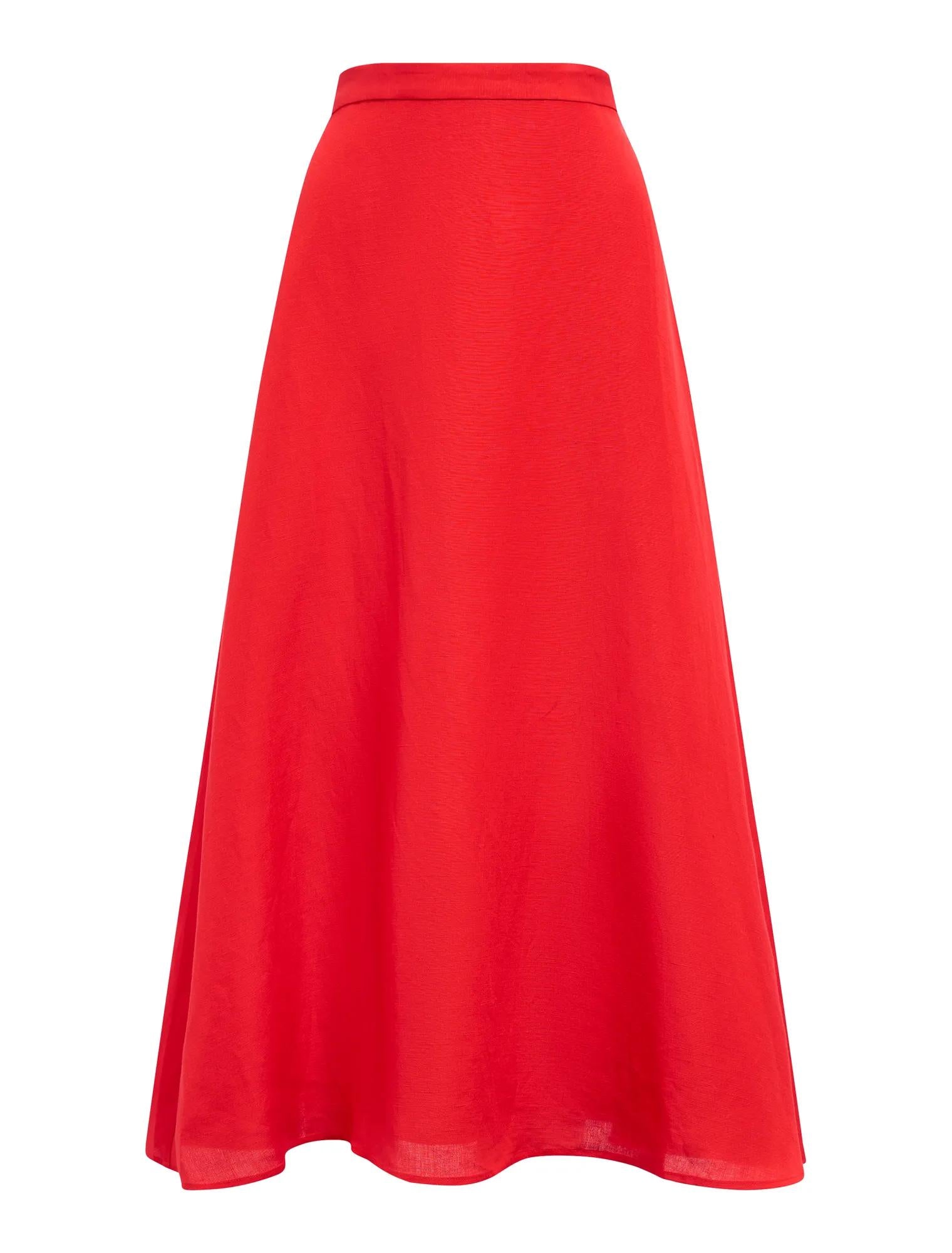 Neve Circle Skirt Cherry Tomato Co-ord_mannequin