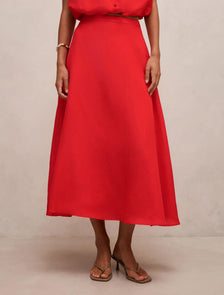 Neve Circle Skirt Cherry Tomato Co-ord