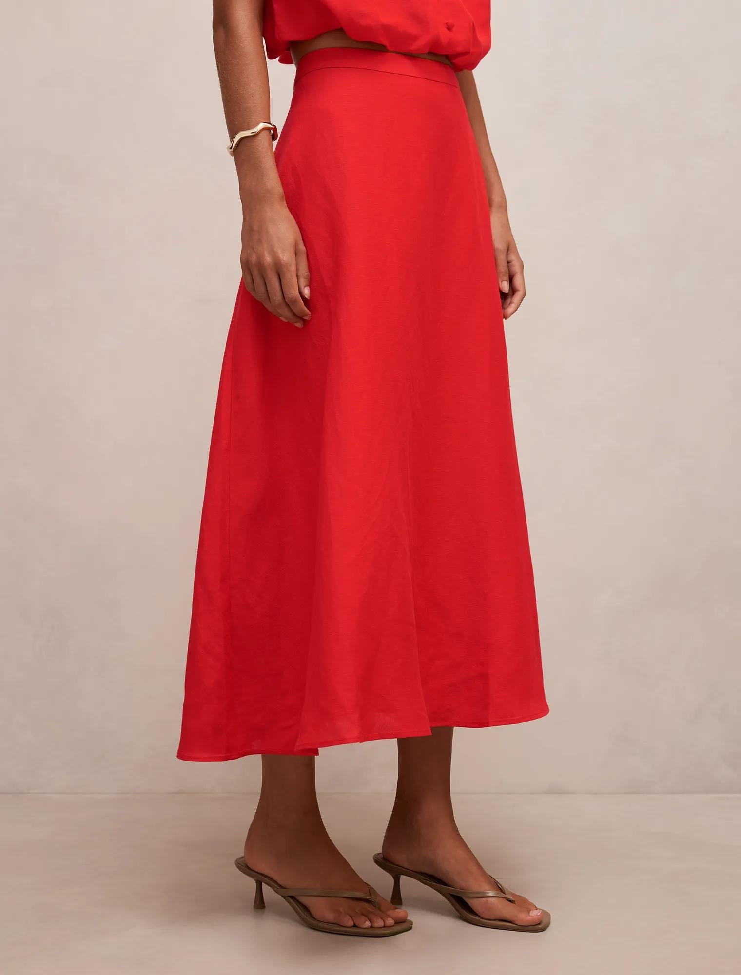 Neve Circle Skirt Cherry Tomato Co-ord