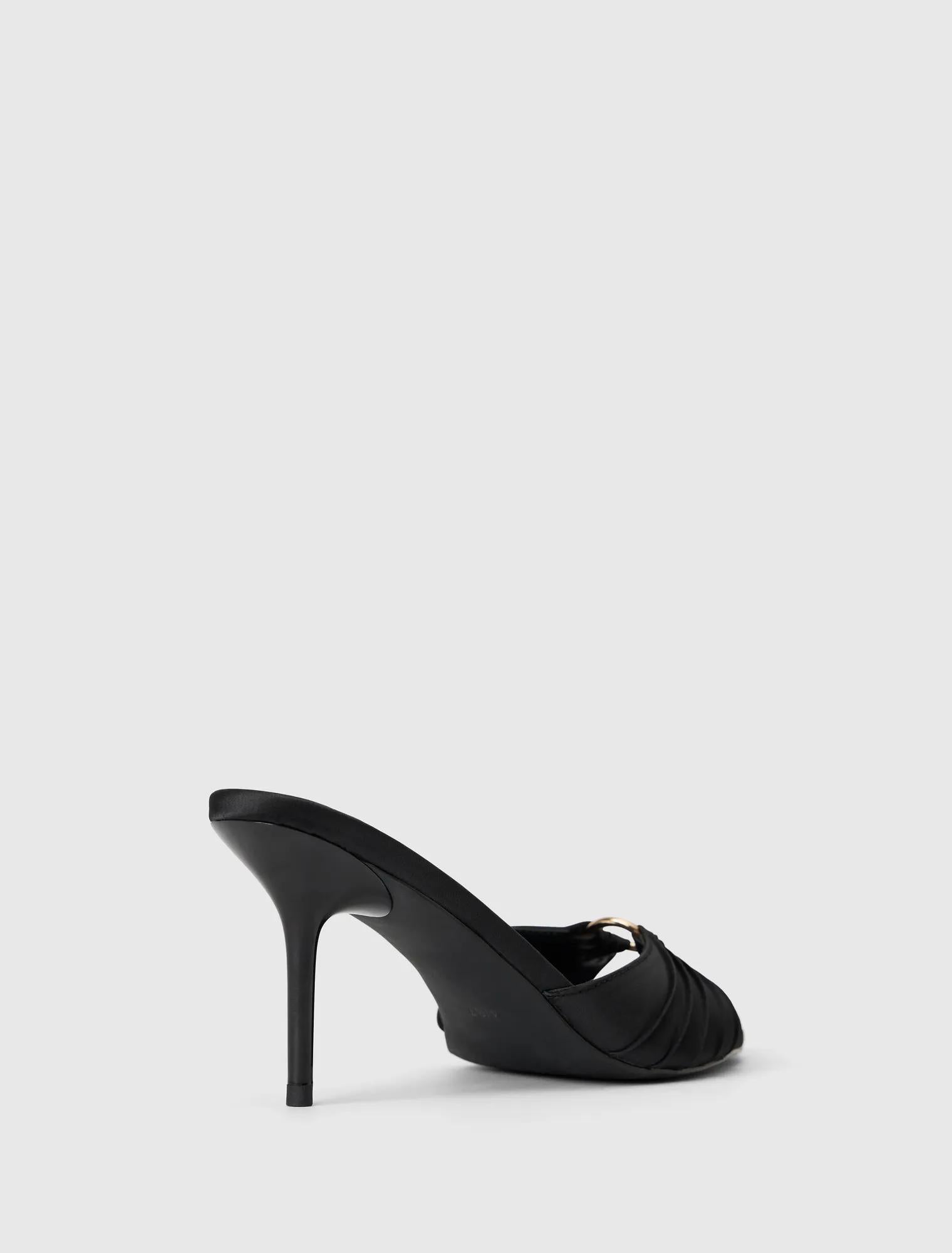 Kiana Gold Ring Detail Mule Black_mannequin