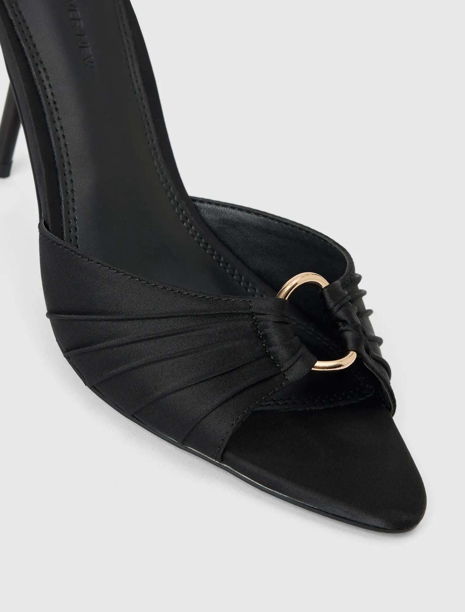 Kiana Gold Ring Detail Mule Black_mannequin
