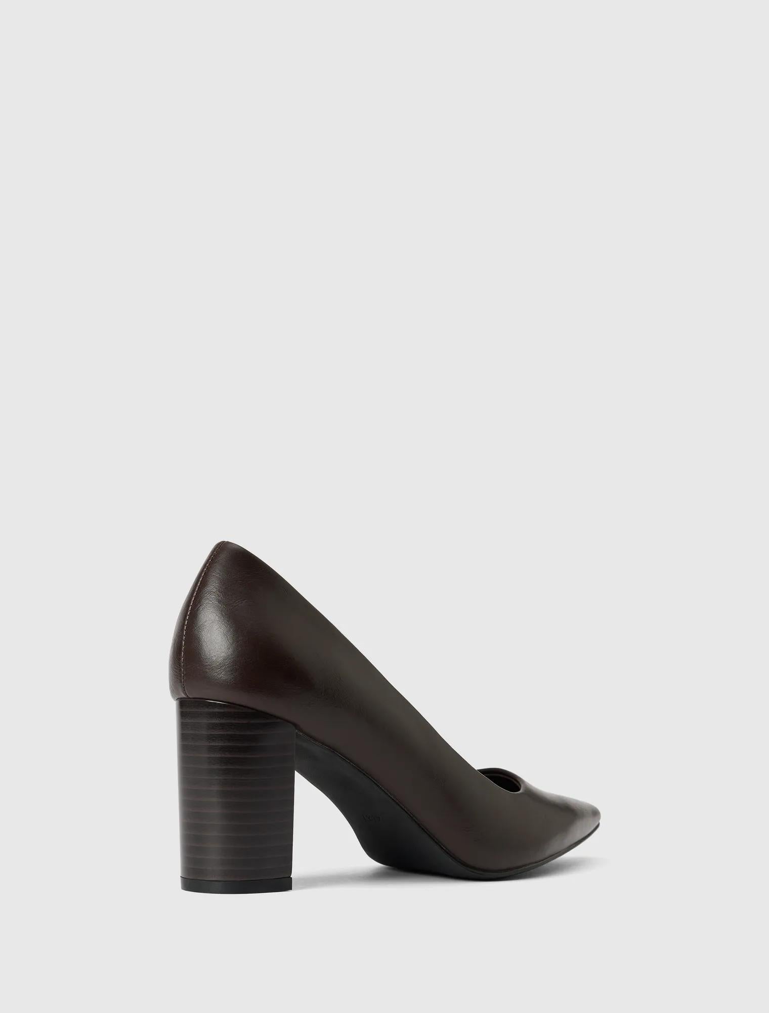 Cameron 2 Block Heel Court Shoe Chocolate Brown_mannequin