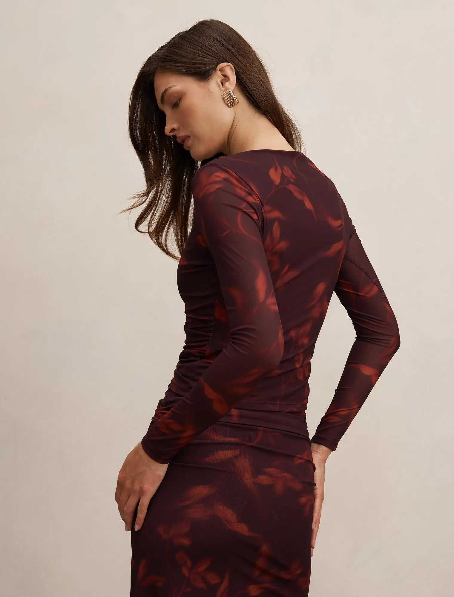 Monte Mesh Long Sleeve Top Paloma Floral co-ord