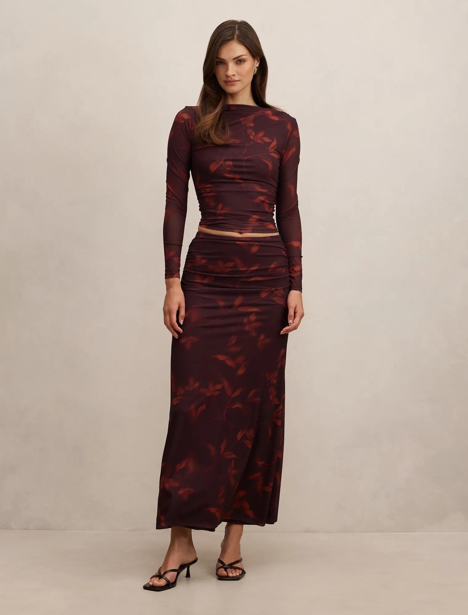 Monte Mesh Long Sleeve Top Paloma Floral co-ord