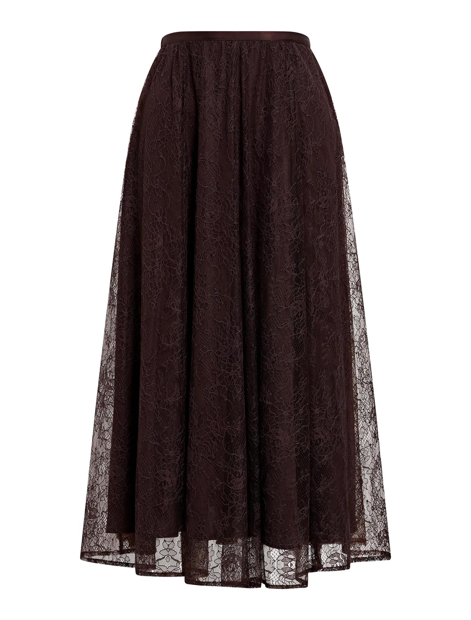 Heather Lace Midi Skirt Chocolate_mannequin