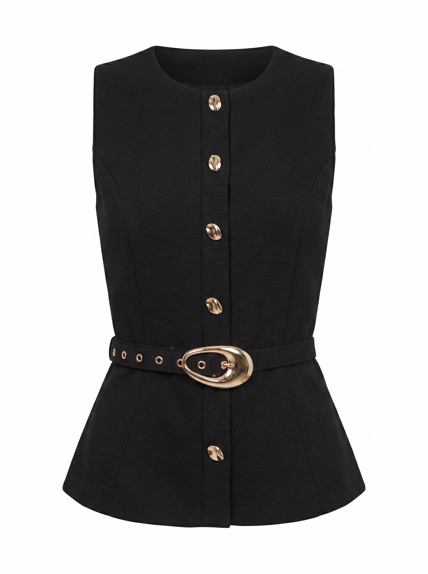Amelia Layered A-Line Midi Dress Black_mannequin