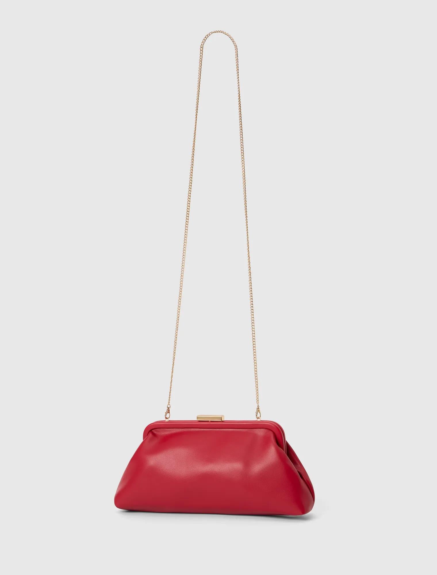 Sarah Metal Frame Clutch Chilli Pepper_mannequin