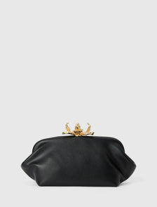 Tiffany Orchid Clasp Clutch Black_mannequin
