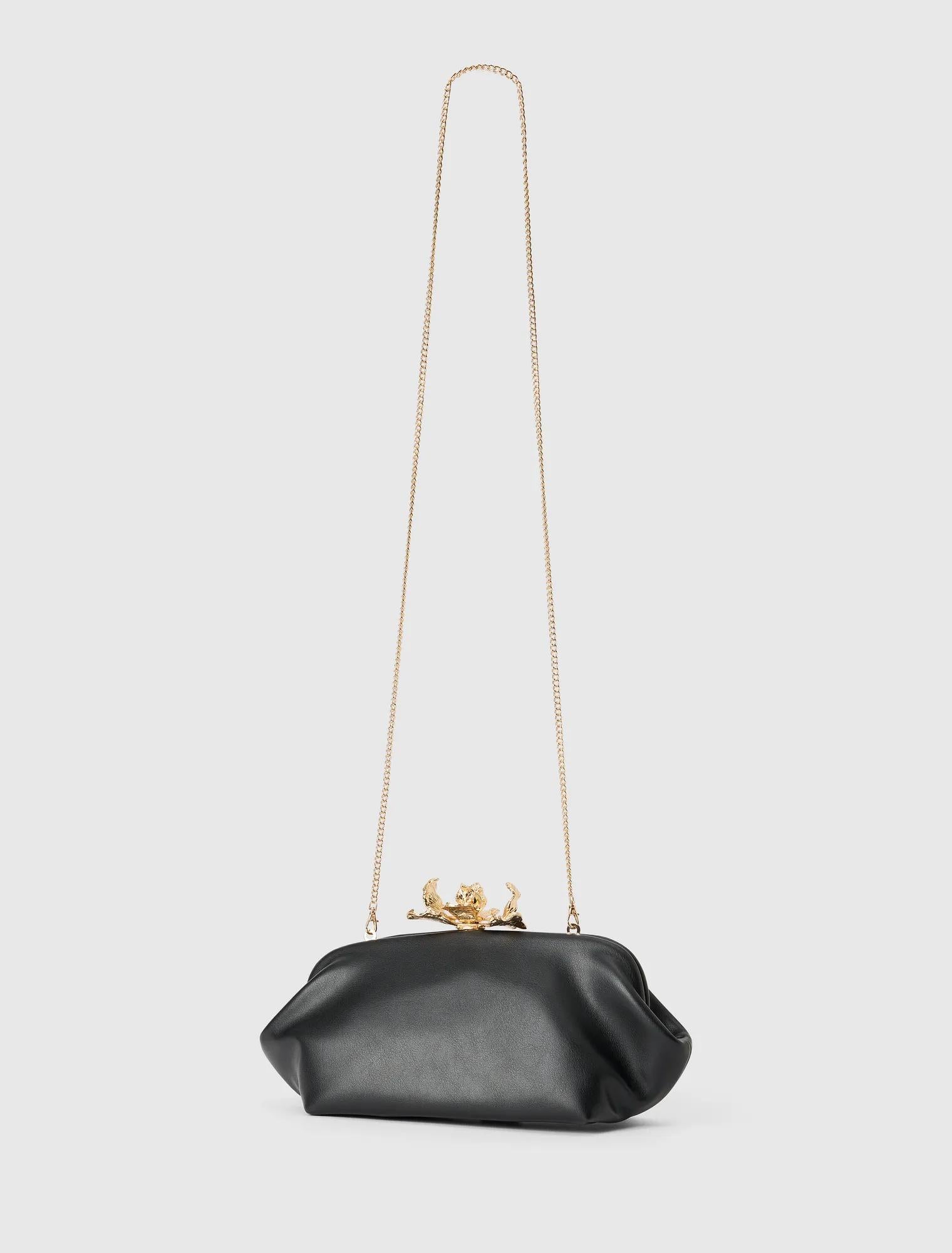 Tiffany Orchid Clasp Clutch Black_mannequin