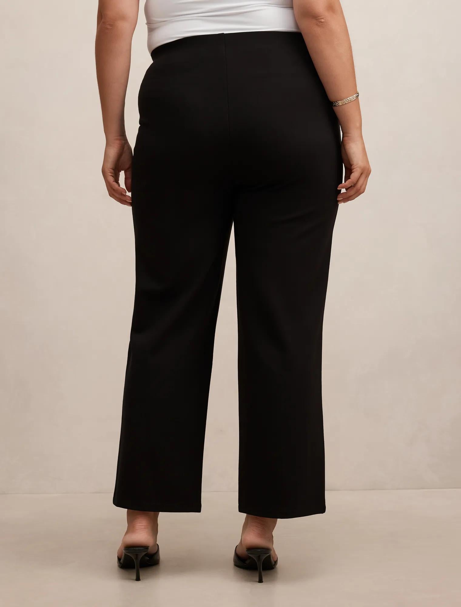 Piper Curve Ponte Straight Leg Pants Black