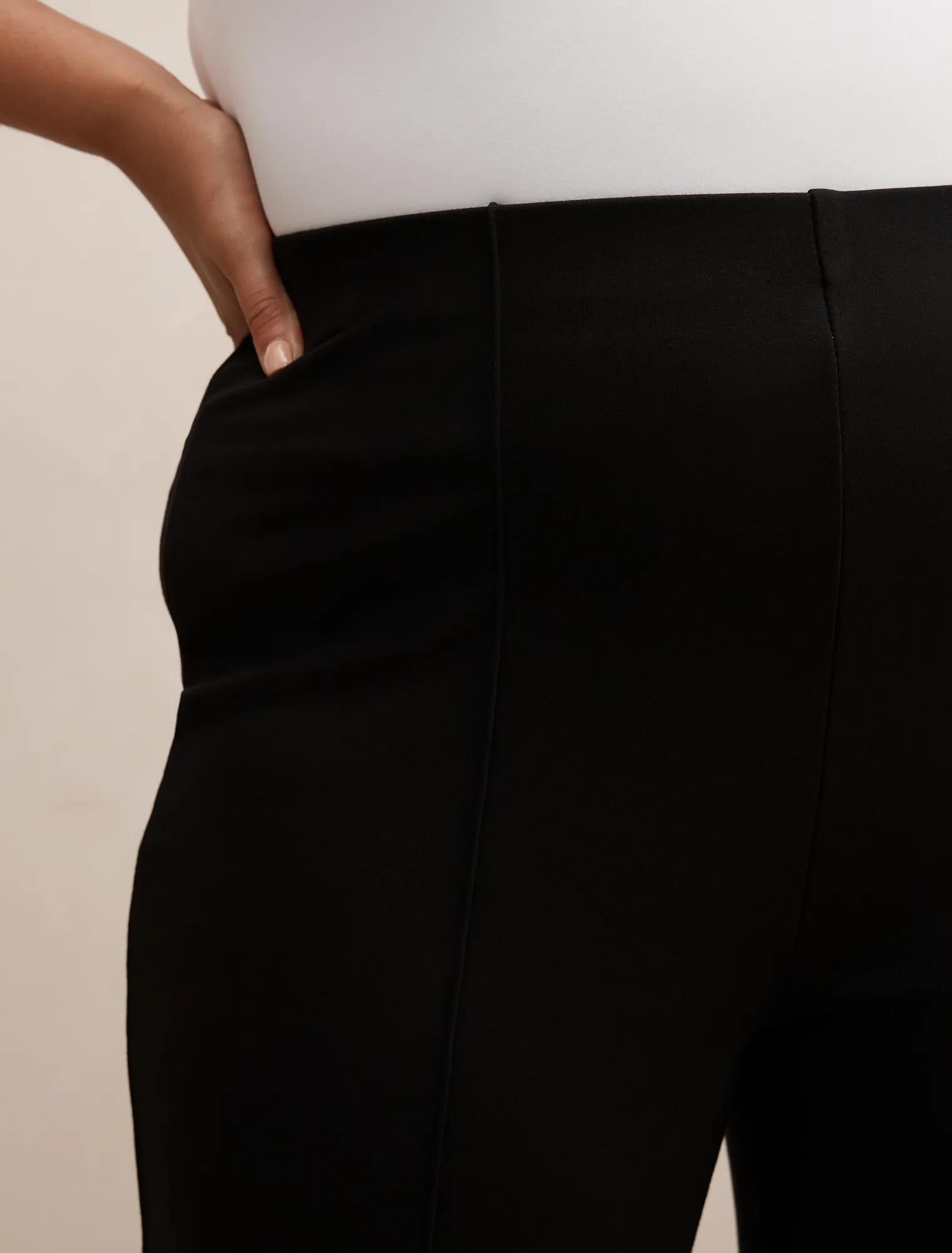 Piper Curve Ponte Straight Leg Pants Black