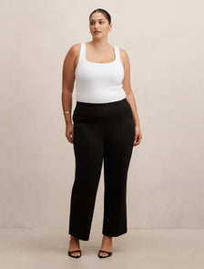 Piper Curve Ponte Straight Leg Pants Black