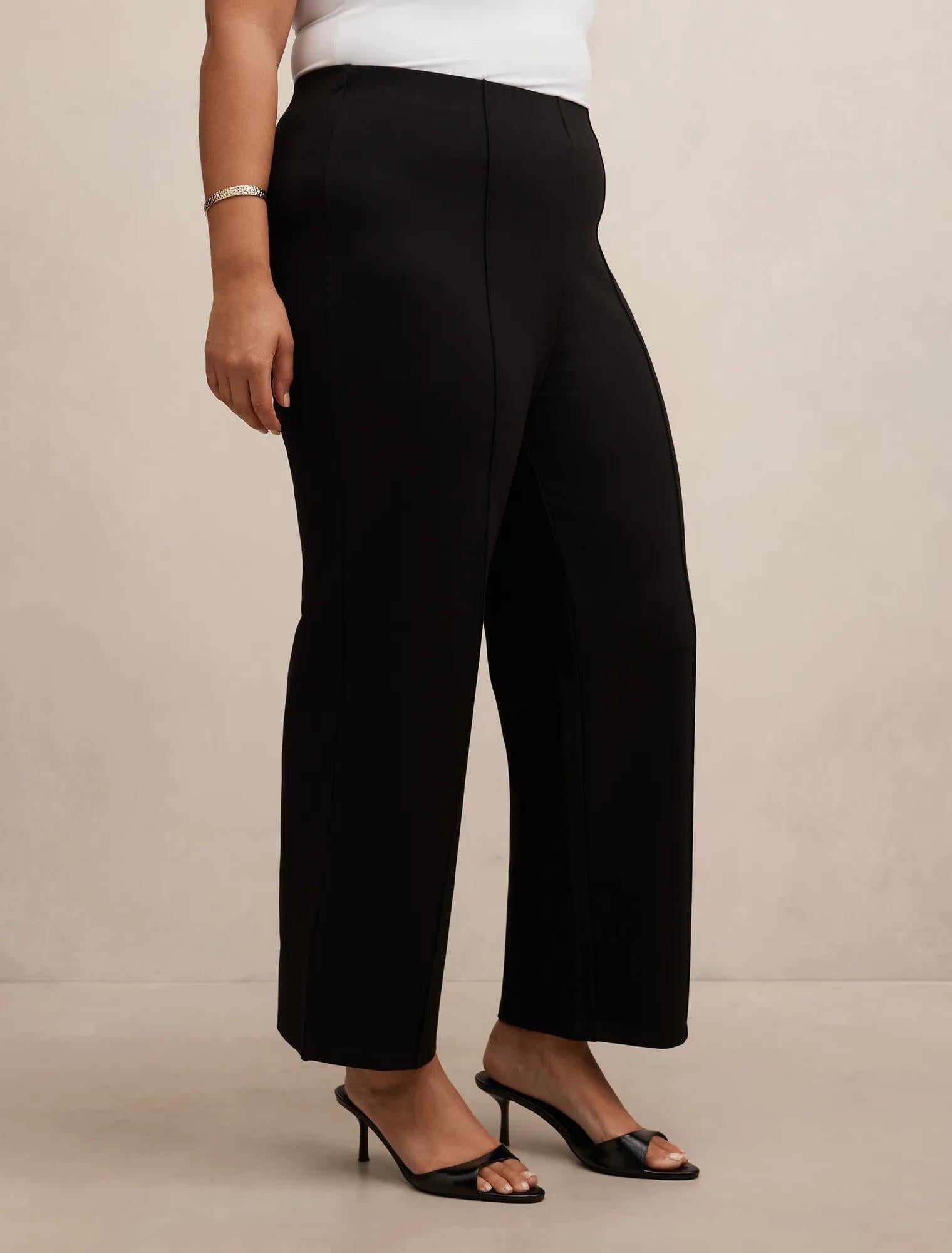 Piper Curve Ponte Straight Leg Pants Black