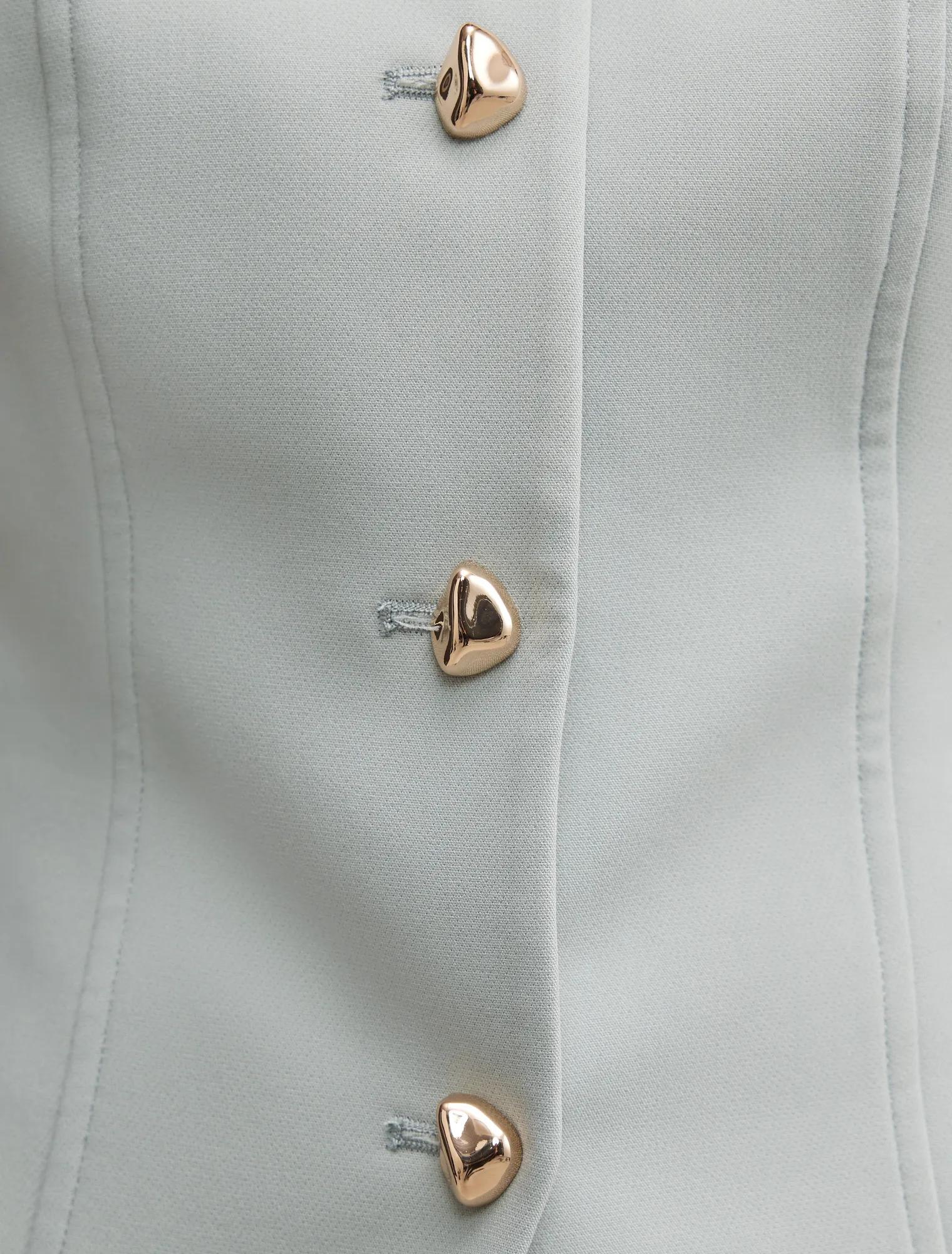 Lee Square Neck Waistcoat Hazy Aqua Suit