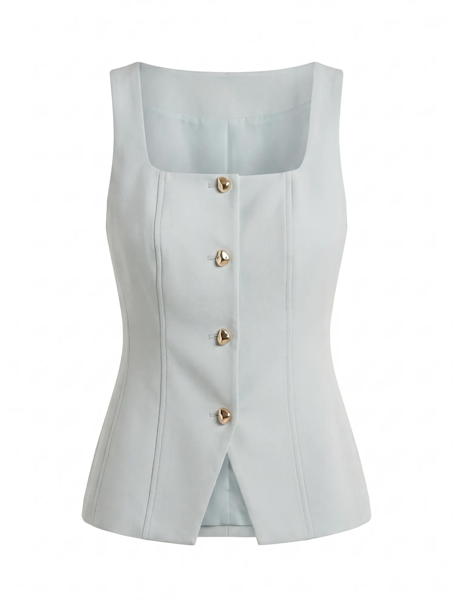 Lee Square Neck Waistcoat Hazy Aqua Suit_mannequin