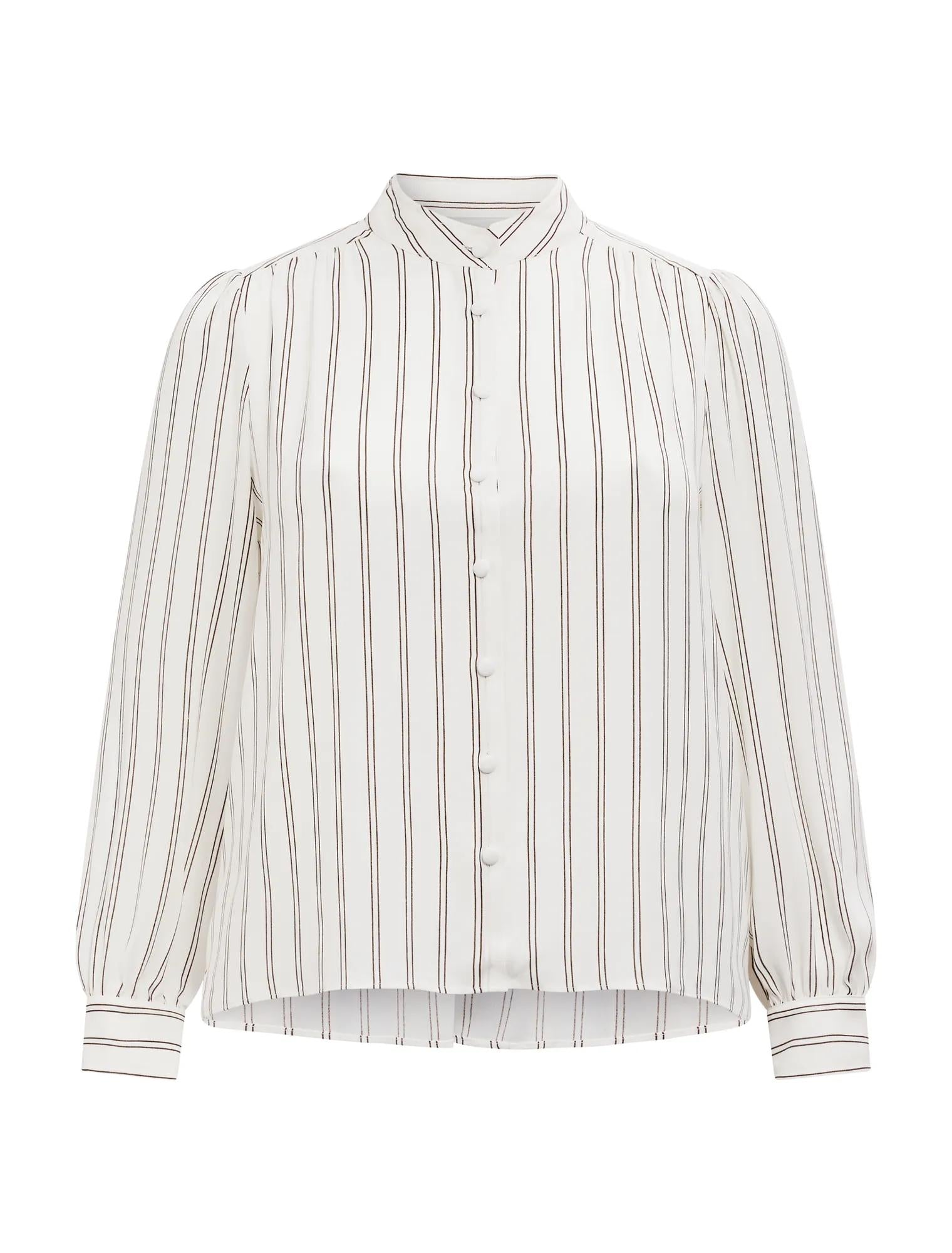 Bailey Curve  Long Sleeve Blouse Parker Stripe_mannequin