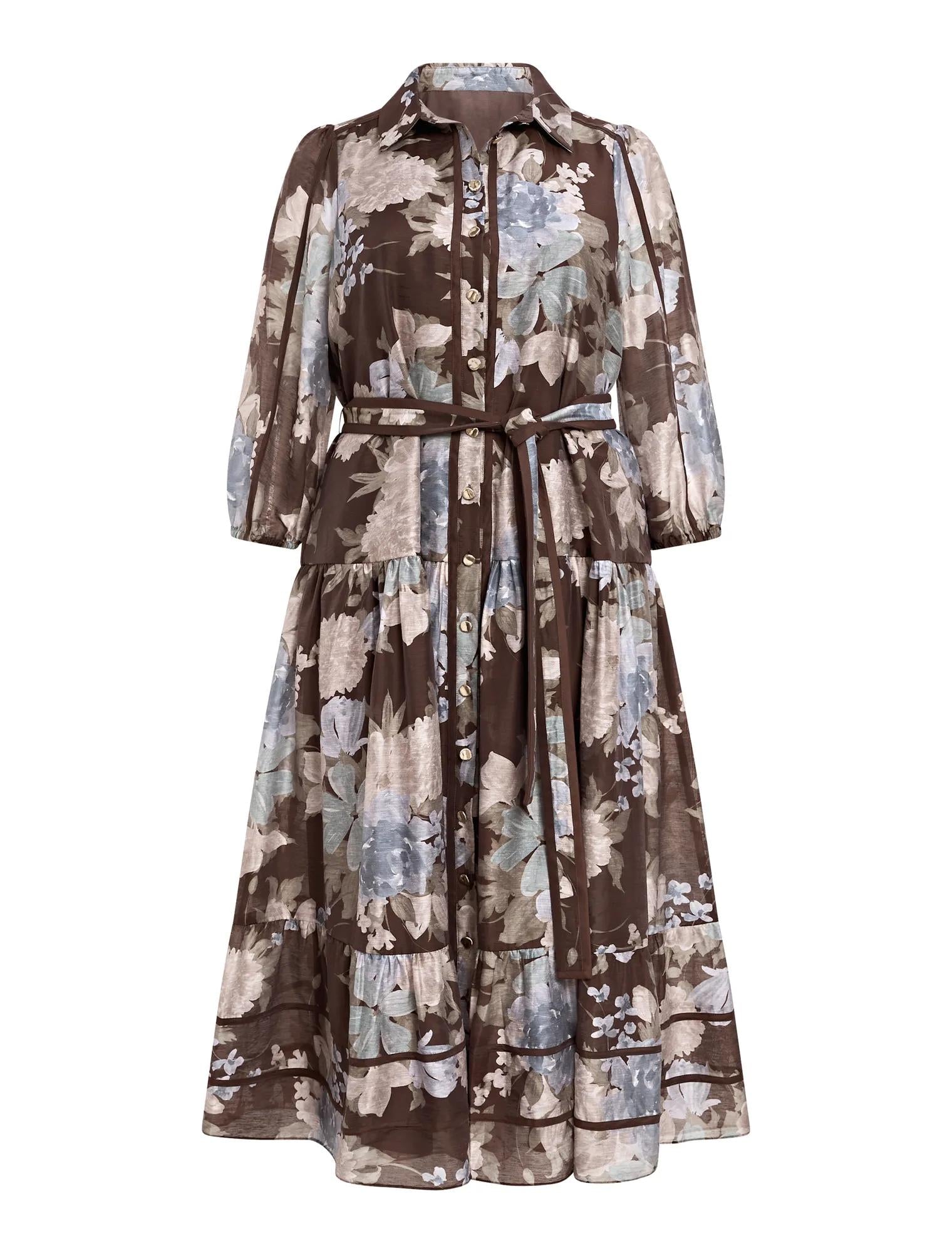 Gianna Curve Printed Midi Dress Halsey Floral_mannequin