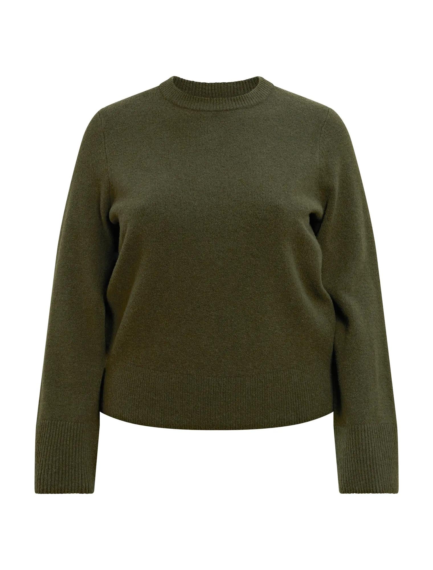 Natalie Curve Knitted Sweater Deep Green_mannequin